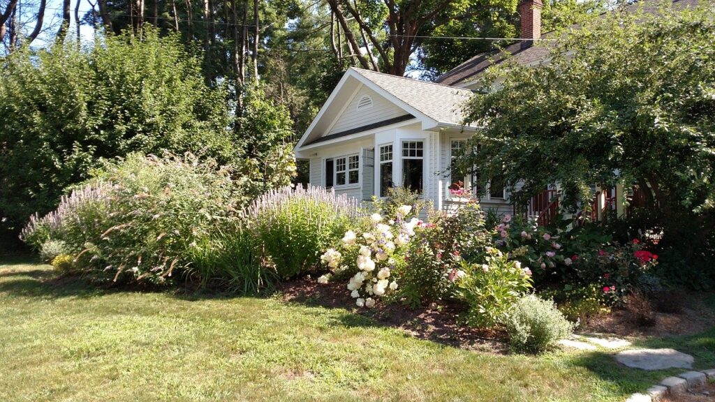 house, spring, front door