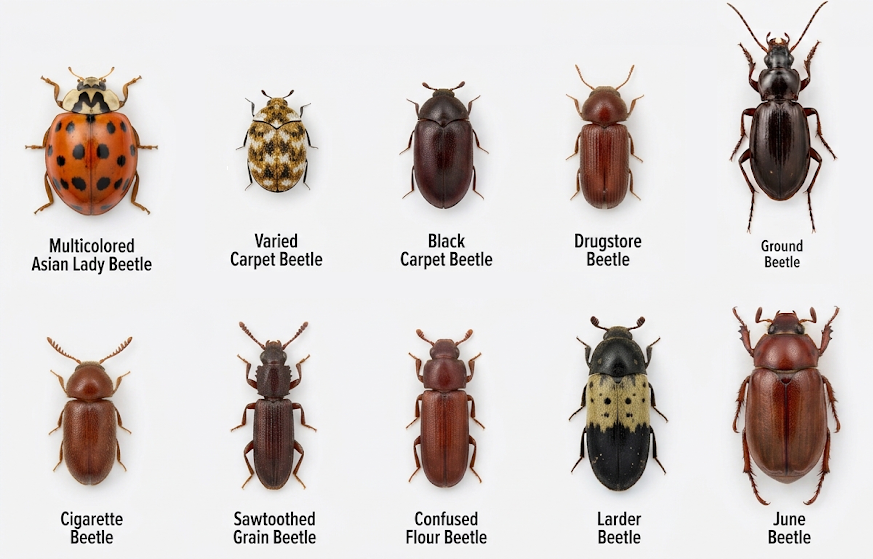 Common beetles found in Michigan homes